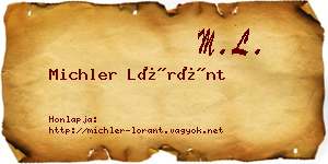 Michler Lóránt névjegykártya